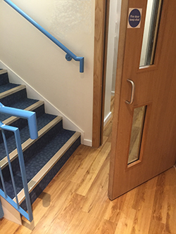 Door swings too close to staircase - Building Regulations issue