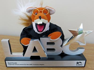 Basil Brush receiving his LABC Superstar awards
